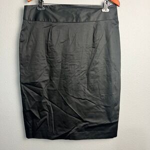 Grace Elements Pencil‎ Skirt Black Cotton Blend Career Wear Knee Skirt Size 14